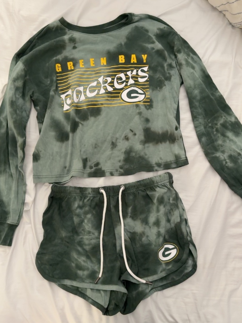 Green Bay Packers WEAR by Erin Andrews Tie-Dye Lounge Set XS NWT